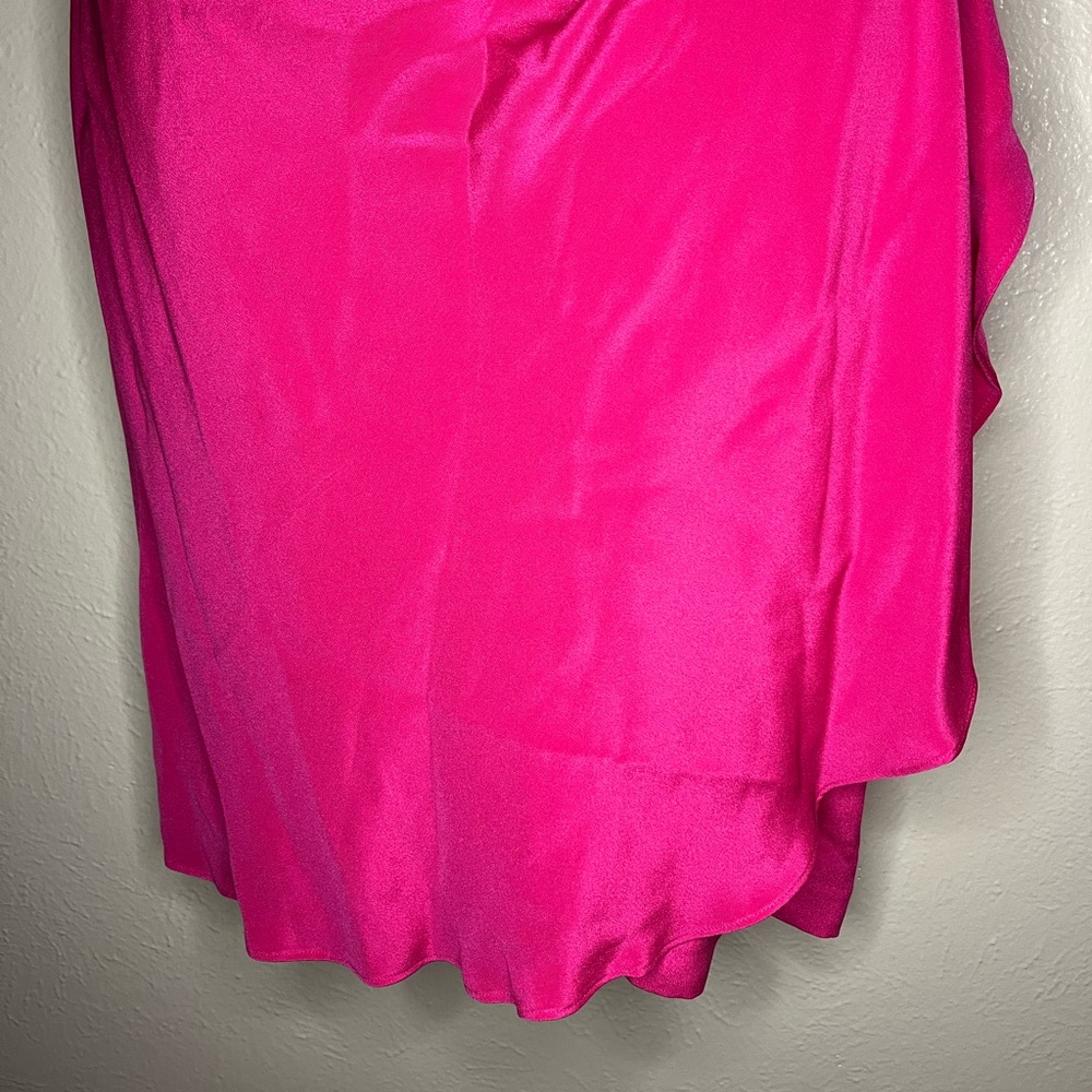 100% silk Maggy London Pink wrap dress - Picture 5 of 11